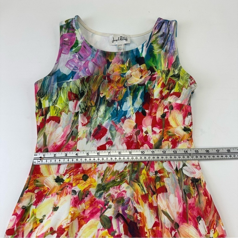 Joseph Ribkoff multi coloured print sleeveless stretch dress Fits 10ish - Picture 5 of 9